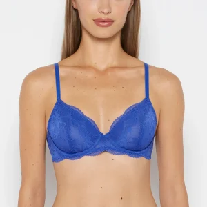 Charmed unlined demi bra in Dazzling Blue