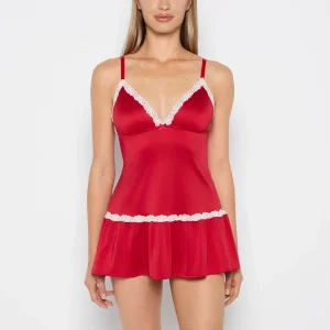 Wicked Lace Micro Dress in Crimson