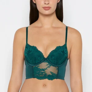Demi Cup Bustier Bra Top in Emerald Green