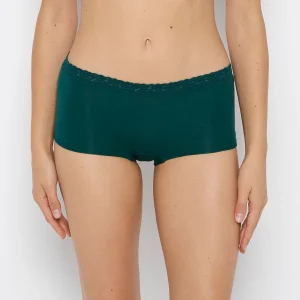 Boyshort Pantie with Cozy Trim in Emerald Green