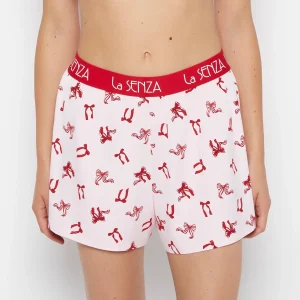 Brush Jersey Shorts with art deco logo in Big Sweet Bows