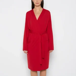 Brushed Jersey Robe in Crimson