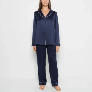 Satin Sleep Top in Dress Blues