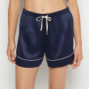 Satin Sleep Short in Dress Blues