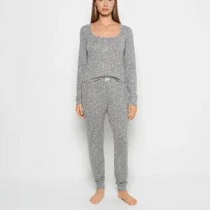 PJ Set with LS Logo Patch in Light Grey Cozy
