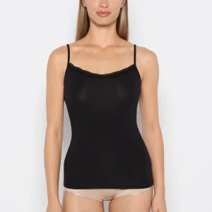 Cami with Lace Trim in Tuxedo Black