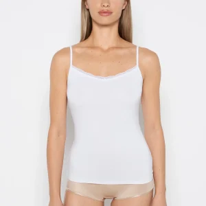 Cami with Lace Trim in White