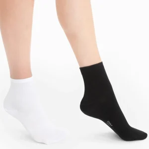 Pack of 2 Cotton Socks in Black and White