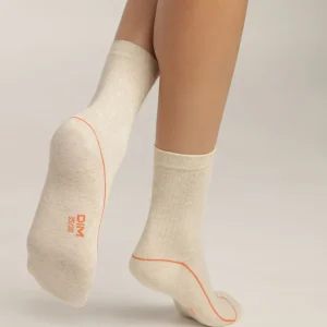 Cotton Sports Crew Sock in Soft Cream