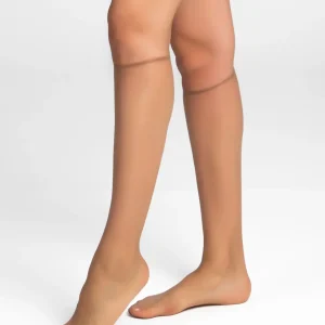 Sheer Knee High Stocking in Rosetan