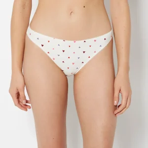 Bikini Cotton Panty and Picot Trim in Tossed Heart