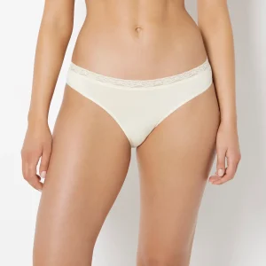 Ultrasoft Modal Bikini Panty with Lace Trim in Lemon Icing