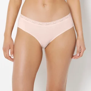 Ultrasoft Modal Hipster Panty with Lace Trim in Pearl Blush