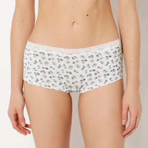 Ultrasoft Boyshort Panty with Lace Trim In Breezy Floral
