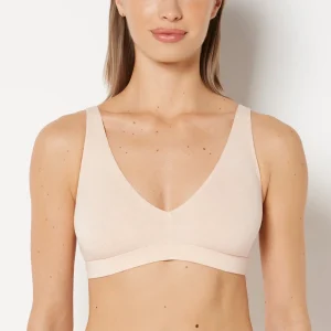 Cotton Triangle Bralette In Pearl Blush Heather