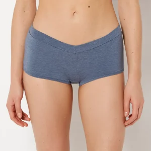 Boyshort Panty Wide Waist in Vintage Indigo Heather