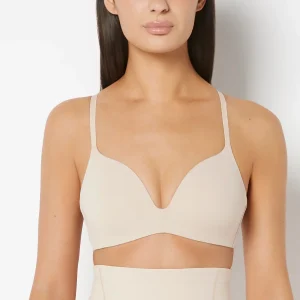 Full Coverage Wireless Push Up Bra in Rosetan