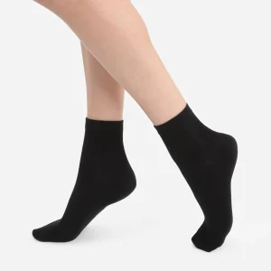 Cotton Ankle Sock Two-Pack in Tuxedo Black