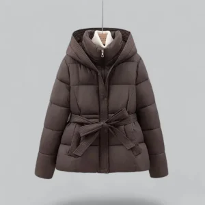 Veste Puffer à Capuche et Ceinture pour Femmes | Hiver