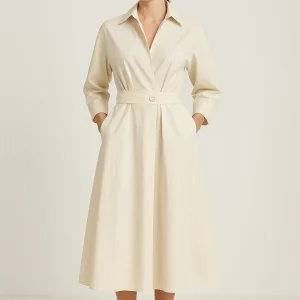 Sarah | Robe-Chemise en Coton Féminine & Élégante