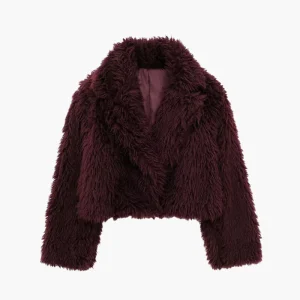 Victoire | Manteau Hiver Bordeaux Femme & Coupe Chic