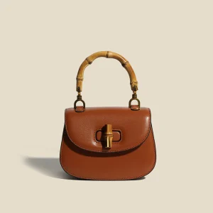 Valentina | Sac à Main en Cuir avec Accents en Bambou
