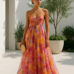 Léonore | Robe d’Été Légère à Motif Floral – Silhouette Féminine Élégante