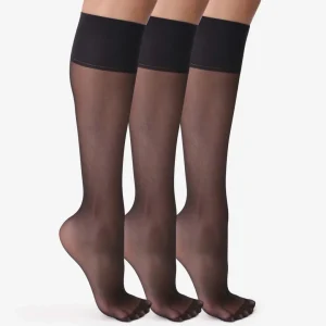 Dim Beauty Resist 20D Black Sheer Knee Highs 3 Pack