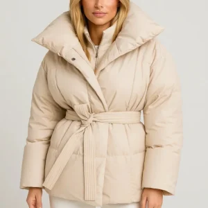 Bérénice | Doudoune Ceinturée Femme & Col Oversize Chic