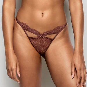 G-String Panty with Cut-Outs in Dusty Cedar