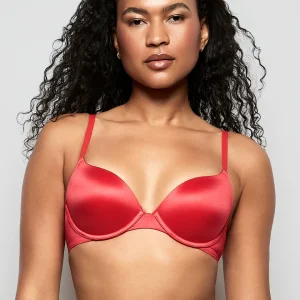 Comfort Lightly Lined Demi Bra in Cosmo Red