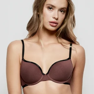 Smooth Lightly Lined Demi Bra in Dusty Cedar