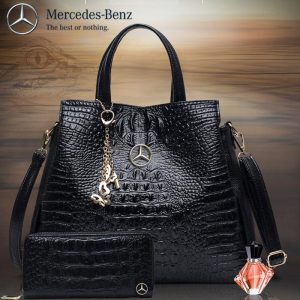 Mercedes Crocodile Leather Handbag With Free Wallet
