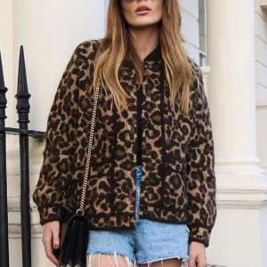 Léona | Gilet en Tricot Léopard Élégant pour Femmes