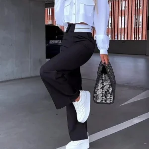 Isaline | Pantalon Femme Taille Haute Coupe Ample