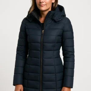 Amandine | Manteau Matelassé Mi-Long avec Capuche pour Femme – Style Élégant