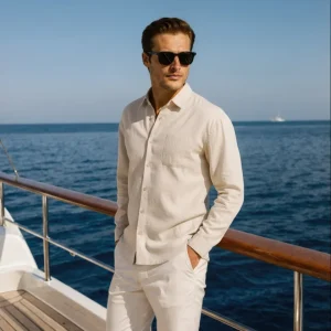 Julien | Chemise en Lin 100 % Naturel Élégance Décontractée