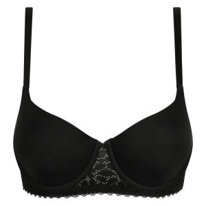 Black Daily Dentelle microfiber underwired basket bra in Tuexdo Black