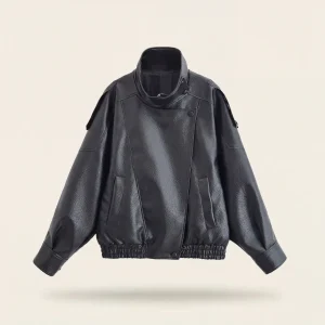 Veste en Cuir Asymétrique pour Femme | Style Moderne & Audacieux