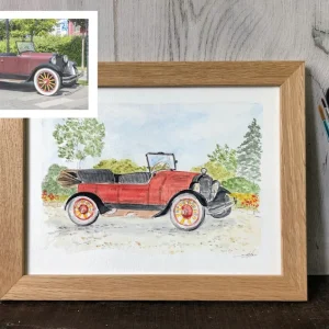 Watercolor Vehicle Portrait from Photo