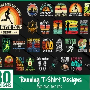 30 Editable Running T-shirt Designs