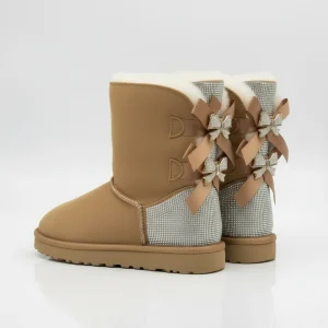 Elodie | Sparkle Bow Boots Winter Suede Boots with Bow and Glittering Details