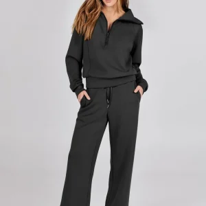 Camille | Ensemble décontracté femme sweat zippé et pantalon large