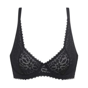 Floral lace triangle bra full coverage